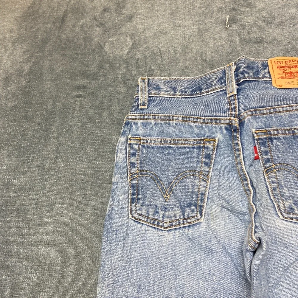 Vintage Levi's 550 Jeans Boys 10 Slim Fit 23x25 Blue Denim Cotton Straight Leg